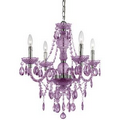 Naples Four Light Mini Chandelier- Light Purple